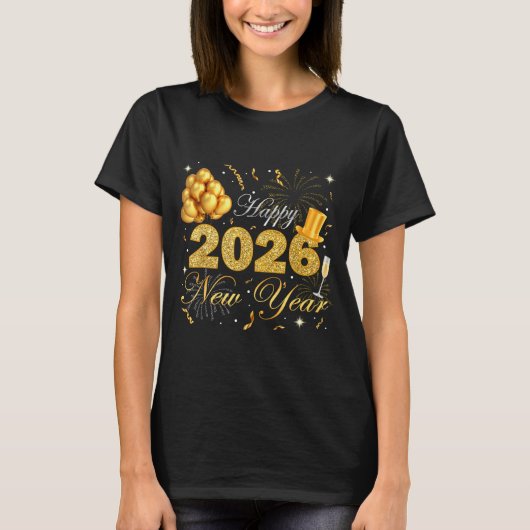 T-shirt Happy New Year Eve Party 2026 Family Matching Cost (Devant)