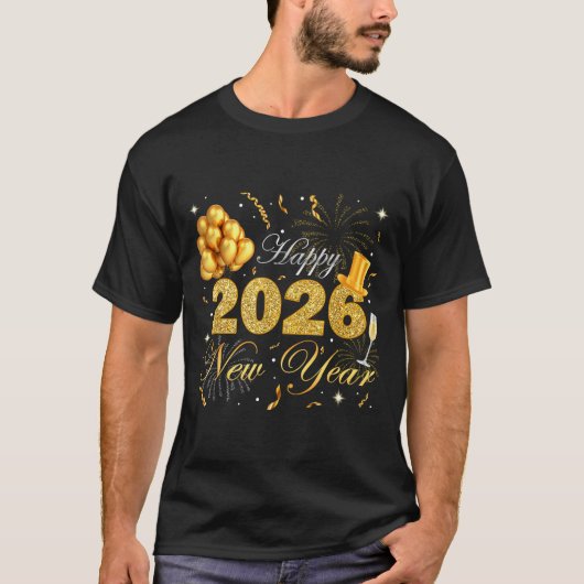 T-shirt Happy New Year Eve Party 2026 Family Matching Cost (Devant)