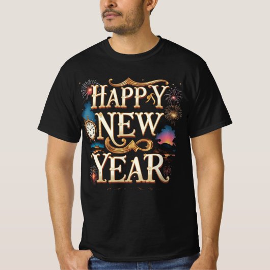 T-shirt Happy New Year Festive Graphic (Devant)