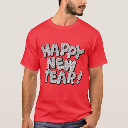 T-shirt Happy New Year Man's T Shirt (Devant)