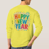 T-shirt Happy New Year — Multicolour Confetti Celebration (Dos)