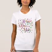 T-shirt Happy New Year, New Year's Eve Celebration Pattern (Devant)