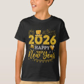 T-shirt Happy New Year Party 2026 Ballon Family Matching M (Devant)