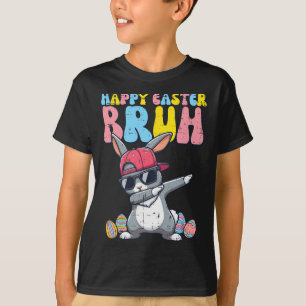 T-shirt Happy Pâques Bruh Bunny Dab Rabbit Danse Garçons E