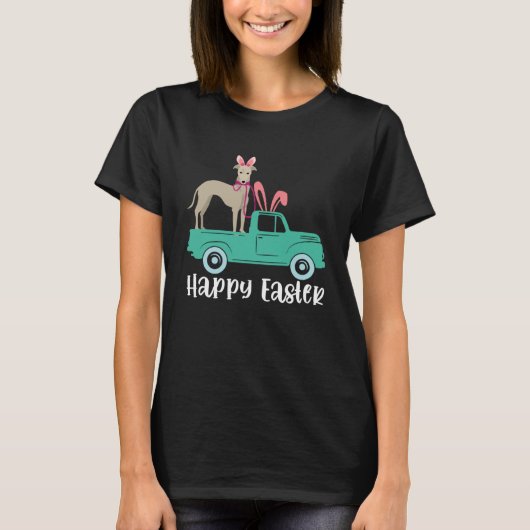 T-shirt Happy Pâques Greyhound Bunny Riding Camion Garçons (Devant)