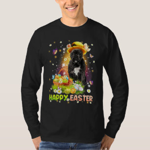 T-shirt Happy Pâques mignon lapin Chien Français Oeufs Bul