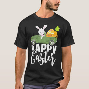 T-shirt Happy Pâques Pickup Camion Bunny Oeufs Vintages Ho