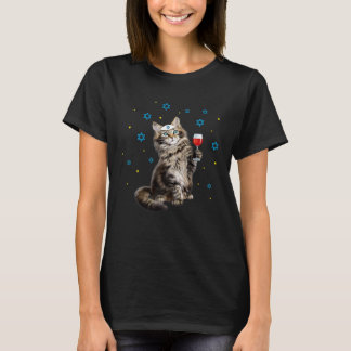 T-shirt Happy Passover Maine Coon Cat  Seder Jewish Holida
