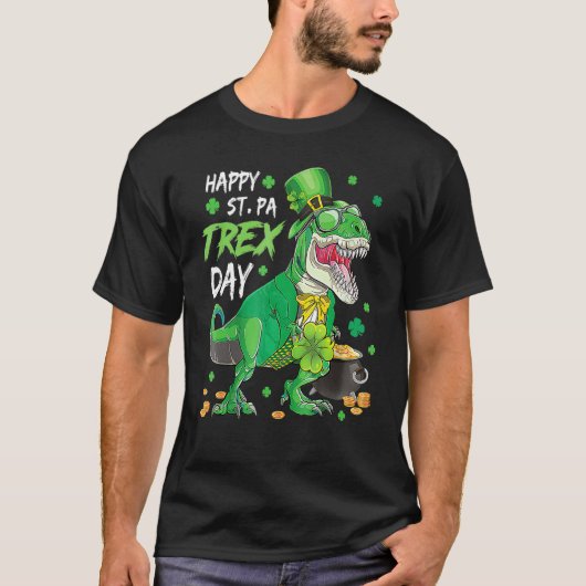 T-shirt Happy Pat Rex Day Dinosaur T Rex St Patrick's Day (Devant)