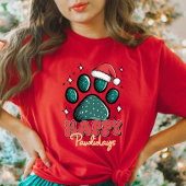 T-shirt Happy Pawlidays Père Noël Empreinte de patte T-shi