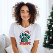 T-shirt Happy Pawlidays Père Noël Empreinte de patte T-shi