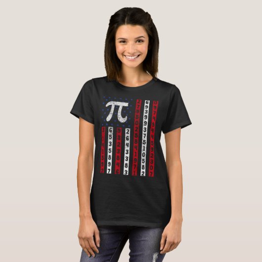 T-shirt Happy Pi Day American Flag Kids Math Teacher Stude (Devant entier)