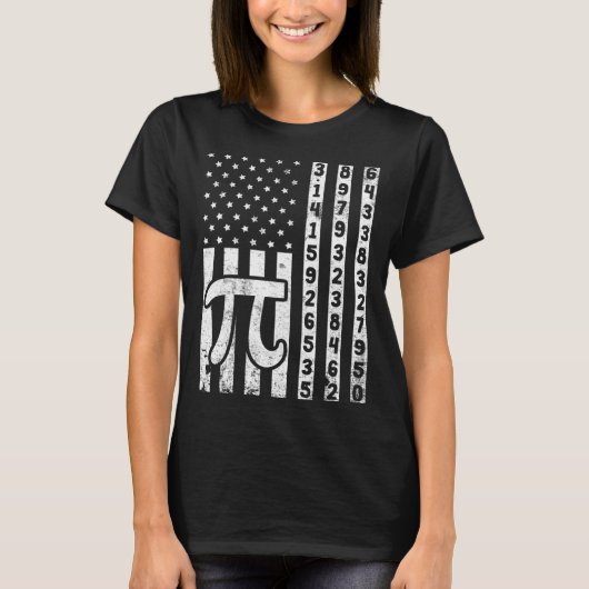 T-shirt Happy Pi Day American Flag Kids Math Teachers Stud (Devant)