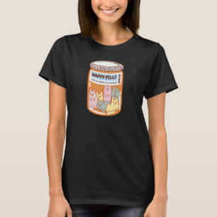T-shirt Happy Pills Chat Mignonne Santé Mentale Chats