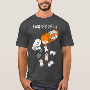 T-shirt Happy Pills Chats mignonne Amoureux des chats amus