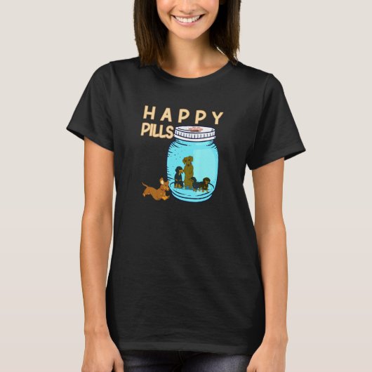 T-shirt Happy Pills Chiens Retriever Chien Mama Weiner Hou (Devant)