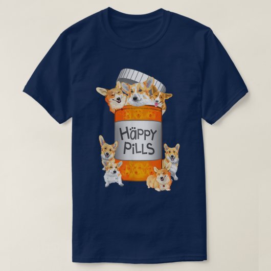 T-shirt Happy Pills Corgi (Design devant)