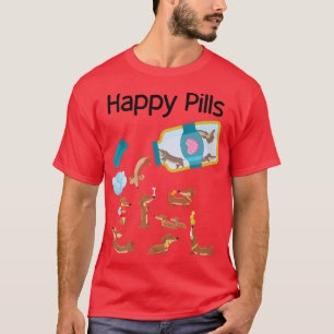 T-shirt Happy Pills Dachshund Chiens mignons Dachshund Ama