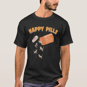 T-shirt Happy Pills Devon Rex Cat Kitten Feline Humour