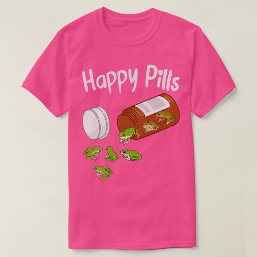 T-shirt Happy Pills Funny Frogs (Design devant)