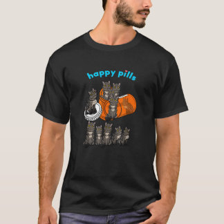 T-shirt Happy Pills Maine Coon Funny Kitten Feline Cat Lov