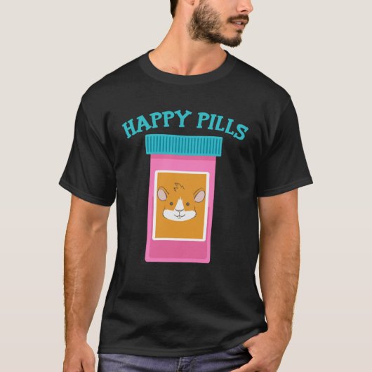 T-shirt Happy Pills Médicament Capsule Guinée Cochon (Devant)