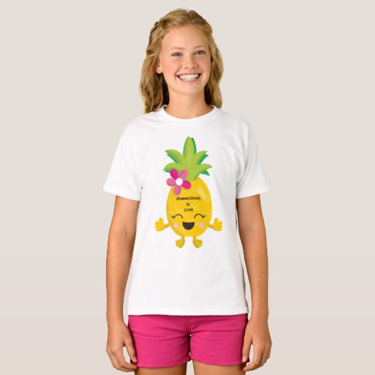 T-shirt Happy Pineapple Homeschool est Cool (Devant entier)