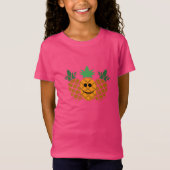 T-Shirt Happy Pineappy Design - Girls Jersey T-Shir (Devant)