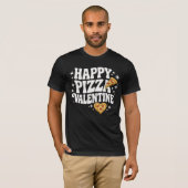 T-shirt Happy Pizza Valentine Funny Pizza Love Design (Devant entier)