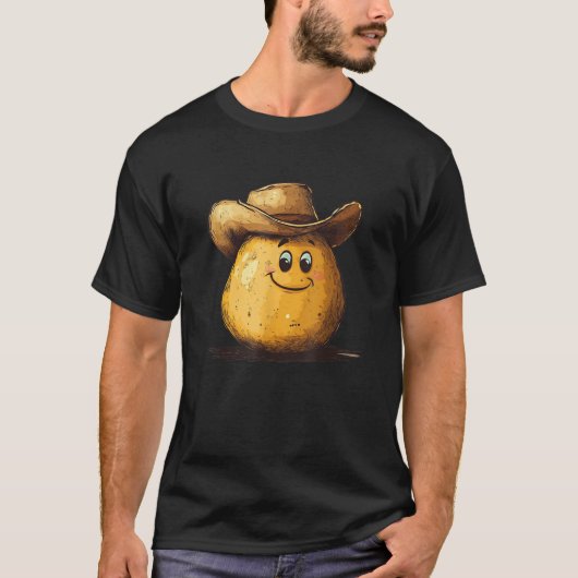 T-shirt Happy Potato with Cowboy Hat Costume (Devant)