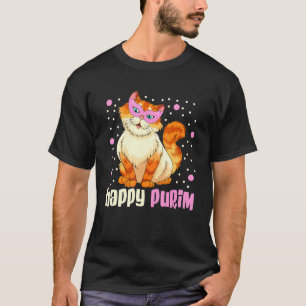 T-shirt Happy Purim Chat Costume Juif Purim Présente