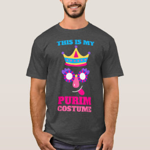 T-shirt Happy Purim Costume Idea Cute Mask Hébreu Juif H