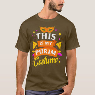 T-shirt Happy Purim Costume Idea Cute Mask Hébreu Juif H