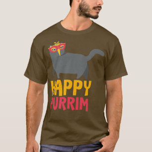 T-shirt Happy Purim Costume Idée drôle Chat Hébreu juif H