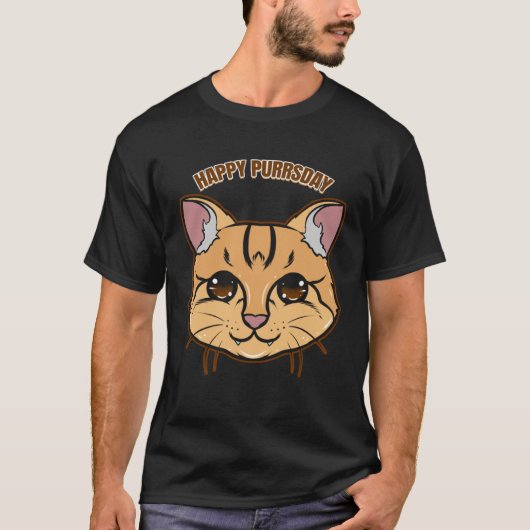 T-shirt Happy Purrsday Cat On Purrsday (Devant)