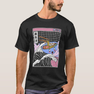T-shirt Happy Ramen Bowl Kanagawa Wave Digital Anime 80S V