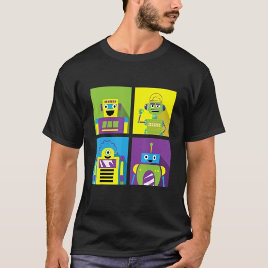 T-shirt Happy Robot Toy Collector (Devant)