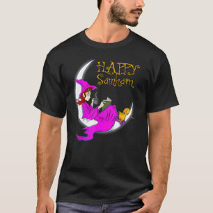 T-shirt Happy Samhain Purple sorcier Livres Coffee Cats Mo