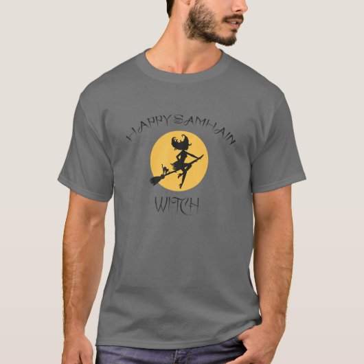T-shirt Happy Samhain Witch Celtic Gaelic Halloween (Devant)