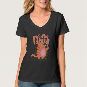 T-shirt Happy Selfie Day Cute Chat Prise Selfie Selfie