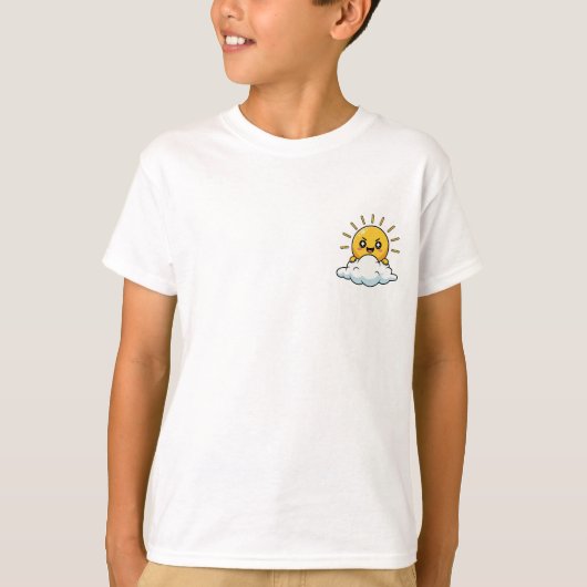 T-shirt Happy Shining Sun Peeking Over Cloud Kids (Devant)