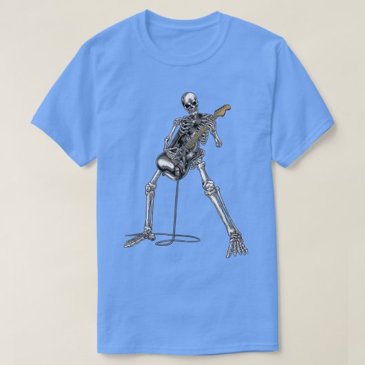 T-shirt Happy Skeleton Guitar Guy Éffrayant Halloween Rock (Design devant)