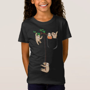 T-Shirt Happy Sloth Family Habitat dans la poche