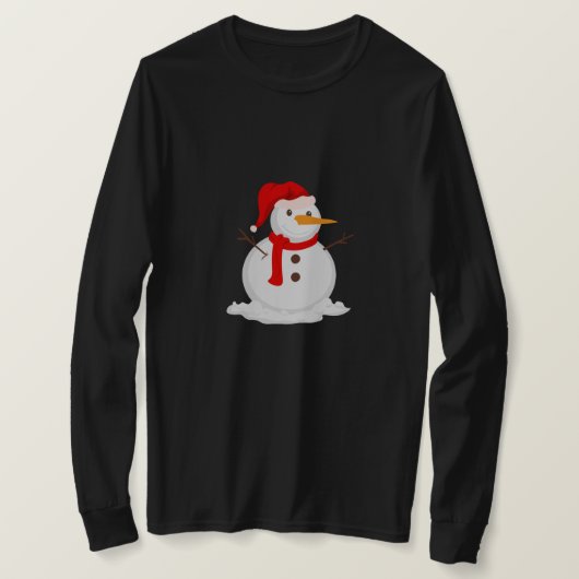 T-shirt Happy Snowman in a Santa Hat (Design devant)