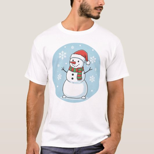T-shirt Happy Snowman – Winter Wonderland Design (Devant)