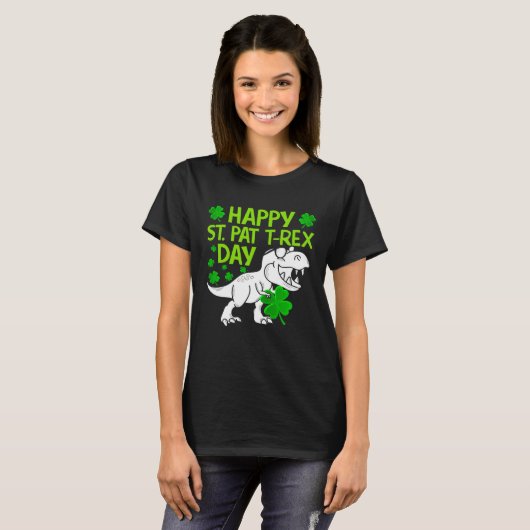 T-shirt Happy St Pat Rex Day Dino Shamrock St Patricks Day (Devant entier)