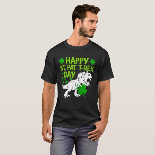 T-shirt Happy St Pat Rex Day Dino Shamrock St Patricks Day (Devant entier)