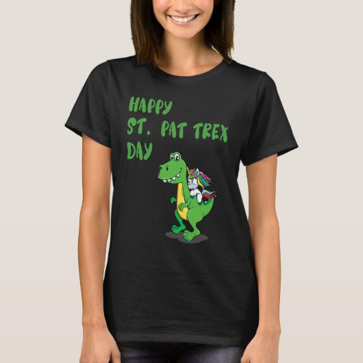 T-shirt Happy St Pat Rex Day Dinosaur (Devant)