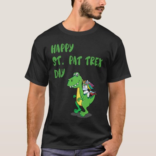 T-shirt Happy St Pat Rex Day Dinosaur (Devant)