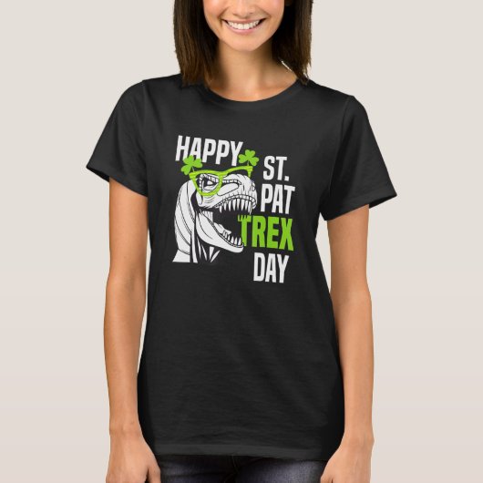 T-shirt Happy St Pat Rex Day Funny Toddler Kids Dino Saint (Devant)